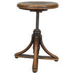 Antieke Bentwood Swivel Pianokruk Krukje thumbnail 1