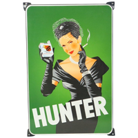 Grote Emaille Plaat Hunter Sigaretten Reclamebord Retro