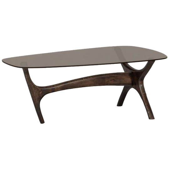 Woood | Flash Salontafel Glas|hout Walnoot 1