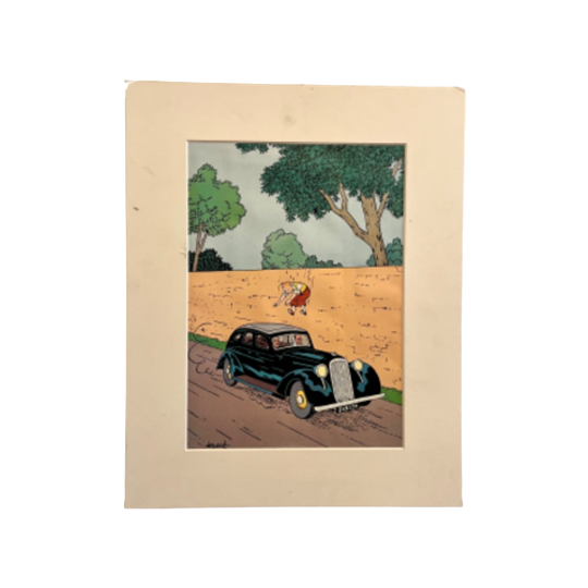 Kuifje Poster By <<<brand>>>, Kuifje Springt Op Een Auto! 1