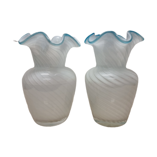 2 Vintage Murano Vazen Swirl 1