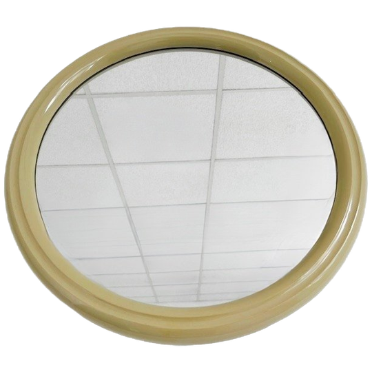 Vintage Space Age Ronde Spiegel Beige 1960’s 1