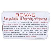 Bovag Emaille Bord, Aansprakelijk-Beperking En Vrijwaring🚘
