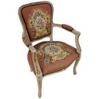 Brocante Vintage Gobelin Queen Ann Stoeltje, Fauteuiltje 03 thumbnail 1