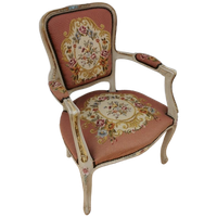 Brocante Vintage Gobelin Queen Ann Stoeltje, Fauteuiltje 03