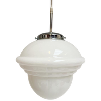 Opaalglazen Plafondlamp Met Kabel Uit De 1960’S
