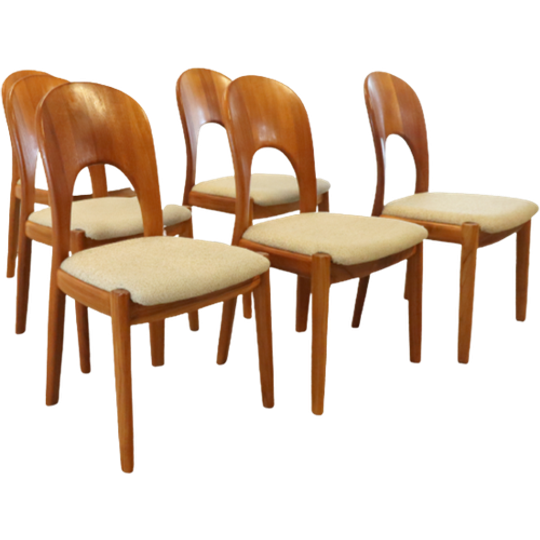 Set 6 Niels Koefoed Morten Stoelen Eetkamerstoelen Eetstoelen Vintage Deens Design 1