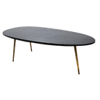 Vintage (60s) Salontafel Zwart Marmeren Blad / Koffietafel / Vintage Coffeetable Marble Top thumbnail 1