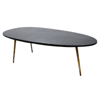 Vintage (60s) Salontafel Zwart Marmeren Blad / Koffietafel / Vintage Coffeetable Marble Top