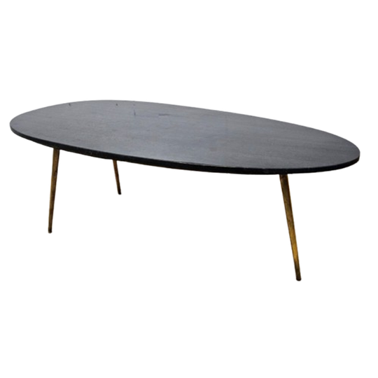 Vintage (60s) Salontafel Zwart Marmeren Blad / Koffietafel / Vintage Coffeetable Marble Top 1