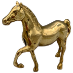 Vintage Massief Messing Paard 60's thumbnail 1