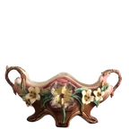 Antieke Prachtige Art Nouveau Majolica Florale Jardinière thumbnail 1
