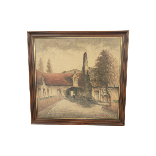 George Lammens - Pastel - Begijnhof Brugge 1