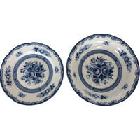 Twee Vintage Diepe Japanse Borden Van Blue Rose Fijne China
