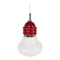 Tronconi - Enrico Tronconi - 'Bulb Lamp' - Opaline - Chroom - Italie - 1970'S