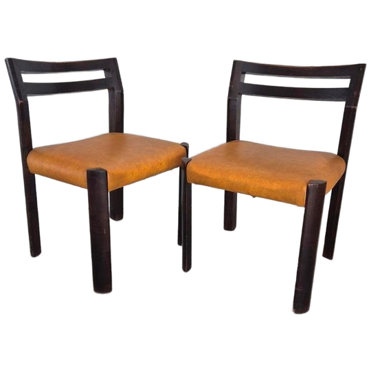 2 Vintage Eetkamerstoelen Design Hout 1