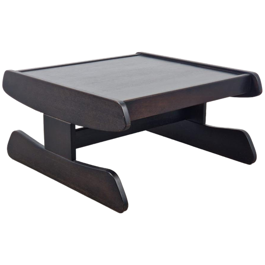 Vintage Wengé Salontafel Brutalist Postmodern ‘70 Hout 1