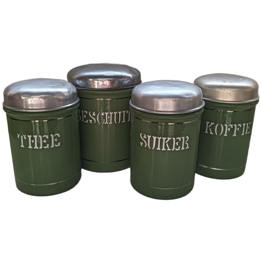 Emaille Bussenset 4 Stuks Groen 1