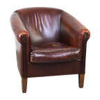 Leuke Schapenleren Clubfauteuil Met Een Mooi Patina thumbnail 1