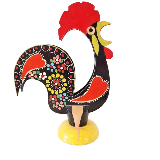 Vintage Houten Haan Servethouder Brievenhouder 1