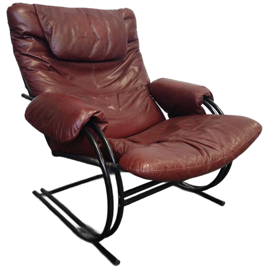 Leren Relax Stoel Jaren '70 1