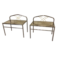 Set Van 2 Vintage Hollywood Regency Stijl Nachtkastjes