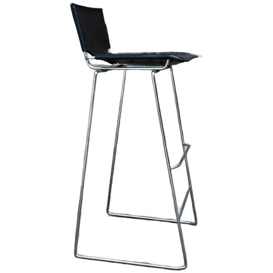 Design Barkruk Chrome En Zwart Leer 1