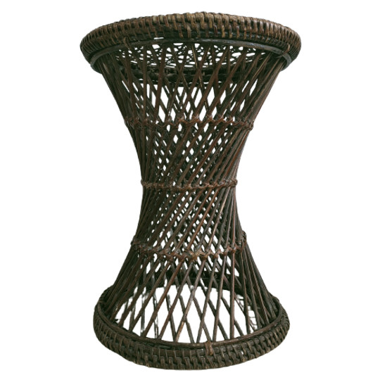 Rotan Diabolo Bijzet Plantentafel Vintage Jaren 60-70 1