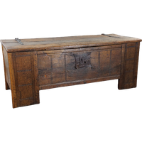 Zeer Grote 16e Eeuwse Primitieve Eikenhouten Kist/ Salontafel/ Dressoir
