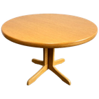 Vintage Ronde Uitschuifbare Eettafel, Licht Eiken. thumbnail 1