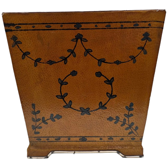 Vintage Beschilderde Houten Prullenbakje, Jaren 50/60 1