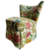 Vintage Gebloemd Cocktailstoel / Eenzit / Fauteuil