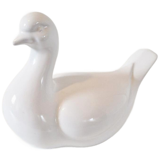 Vintage Witte Porselein Duif Beeld Vogel Beeldje 1