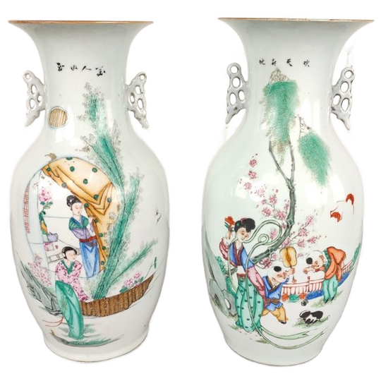 Duo Antieke Chinese Vazen (43Cm) 1