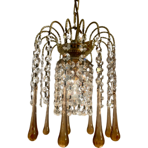 Murano Teardrop Hanglamp Kroonluchter Vintage Kristal