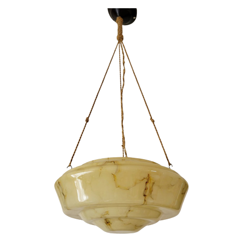 Art Deco Marbled Hanging Lamp