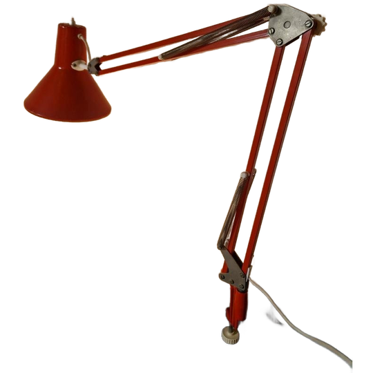 Vintage Oranje Architectenlamp Bureaulamp Klemlamp Desklight 1