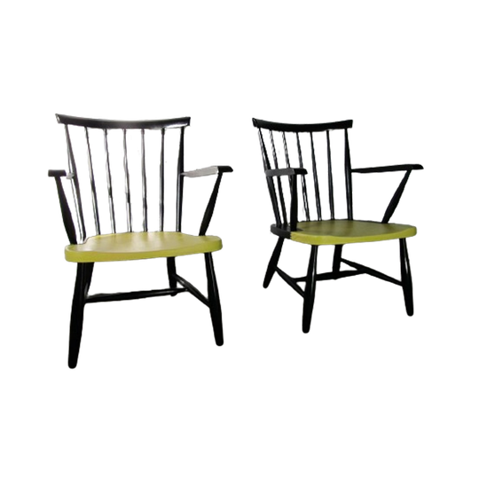 Vintage Spijlenstoelen/spijlen Fauteuils, Set Van 2 1