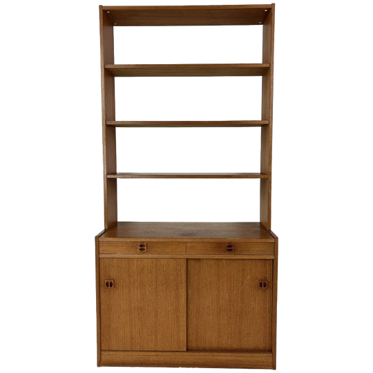 Scandinavisch Vintage Teak Fineren Boekenkast Hille 1