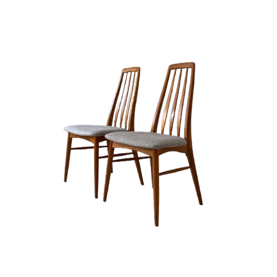 Zes Vintage Deense Houten Eetkamerstoelen Koefoed Hornslet 1