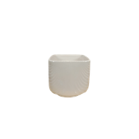 Vintage Witte Bloempot Met Relief