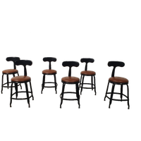6x Chaise Nicolle Franse Industriële Metalen Design Stoelen