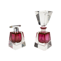 Murano Sommerso - Flavio Poli - Roze En Helder Glas - Parfumfles Met Stop / Verstuiver - 1960'S