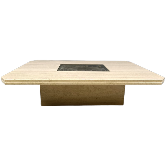 Vintage Etched Brass Coffee Table By Georges Mathias, 1970s 1