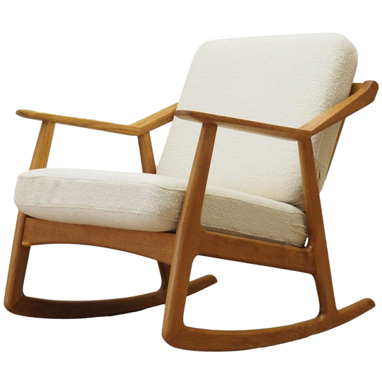 Oak Rocking Chair, Danish Design, 1960s, Designer: H. Brockmann Petersen, Production: Randers Møbelfabrik 1