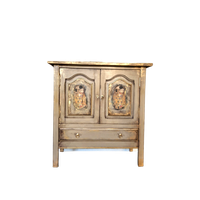 Vintage Look Kast/ Handbeschilderde Kledingkast/ Wandkast
