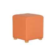 Mobitec Poef, Oranje Leder, 48 X 42 X 40 Cm