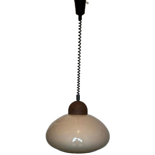Mushroom Hanglamp Trekpendel Van Dijkstra, Jaren 70 1