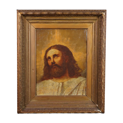 Indrukwekkend Antiek Schilderij Jezus/ Christus, Olieverf