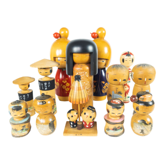 Vintage - Japan - Kokeshi - Aantal 13 - Design Umeyoshi Yamgishi - 1950-1970 1